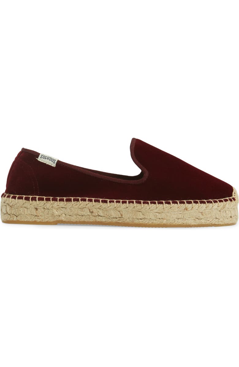 Soludos Velvet Smoking Slipper Espadrille, Alternate, color,