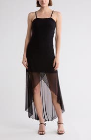 bebe High Low Mesh Dress