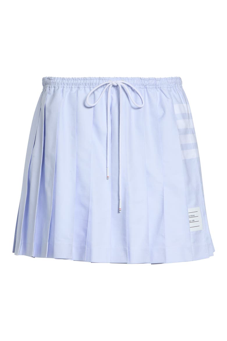 4-Bar Pleated Cotton Oxford Miniskirt, Main, color, LIGHT BLUE