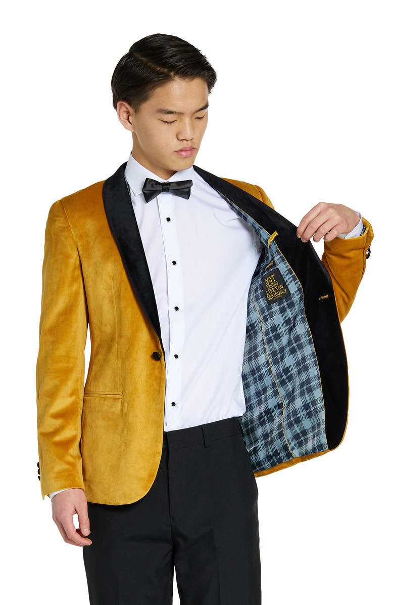 OppoSuits Kids' Satin & Velvet Dinner Jacket, Alternate, color, Gold