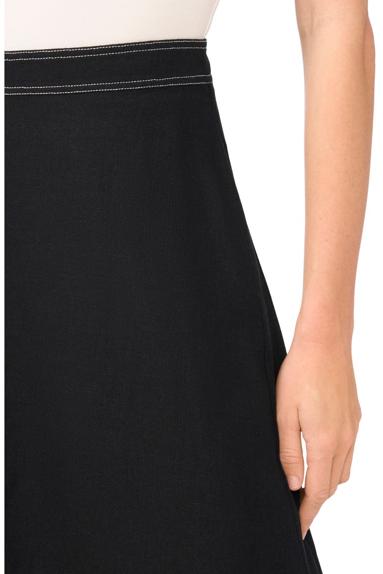 Topstitch Flare Maxi Skirt, Alternate, color, RICH BLACK