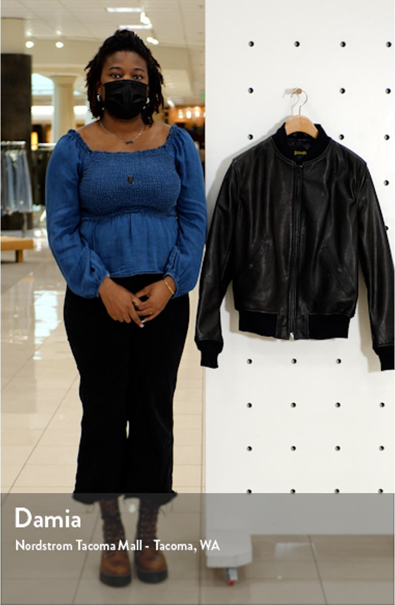 Cowhide Leather Bomber Jacket, sales video thumbnail