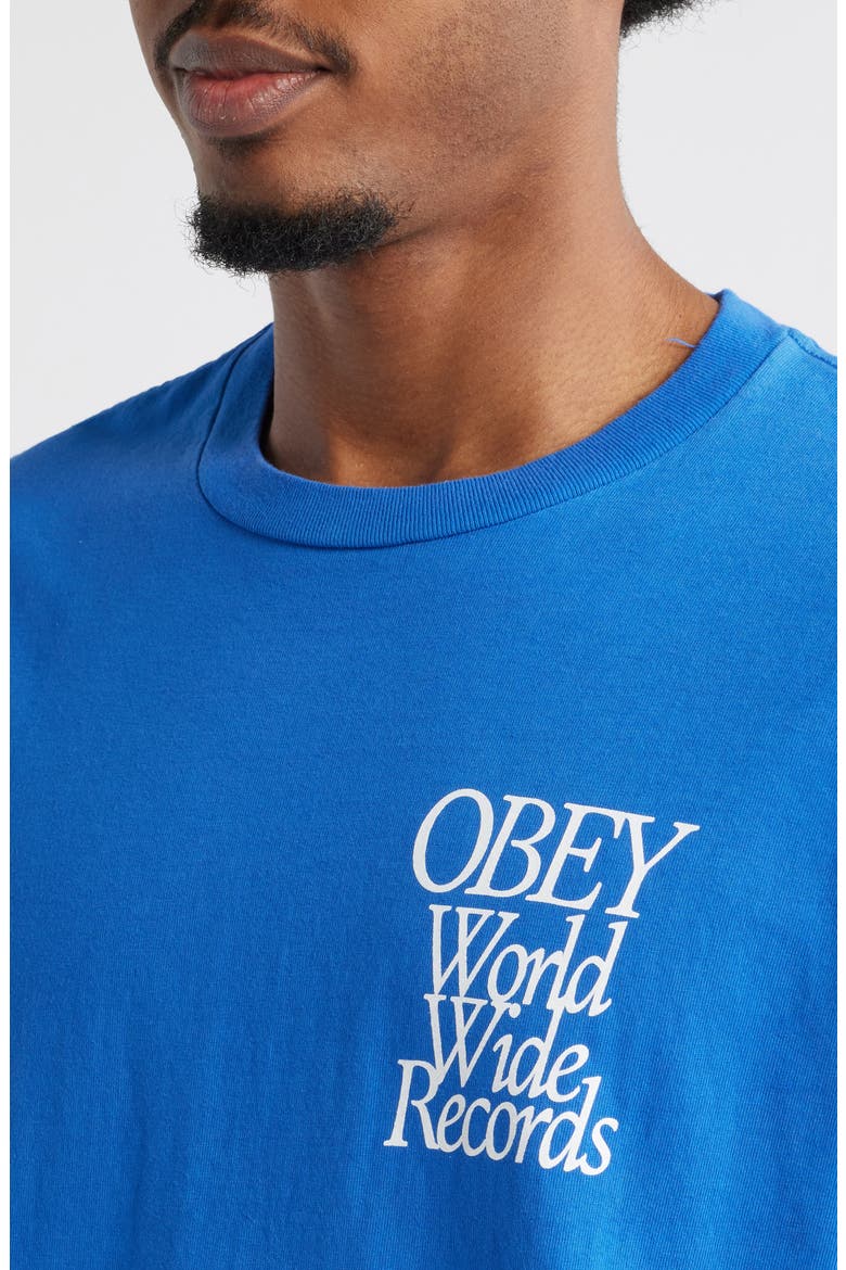 Worldwide Records Graphic T-Shirt, Alternate, color, PIGMENT ELECTRIC INDIGO