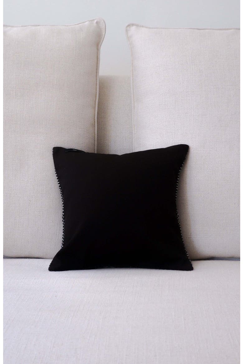 Montañas Square Pillow Small, Alternate, color, Chocolate/Ivory