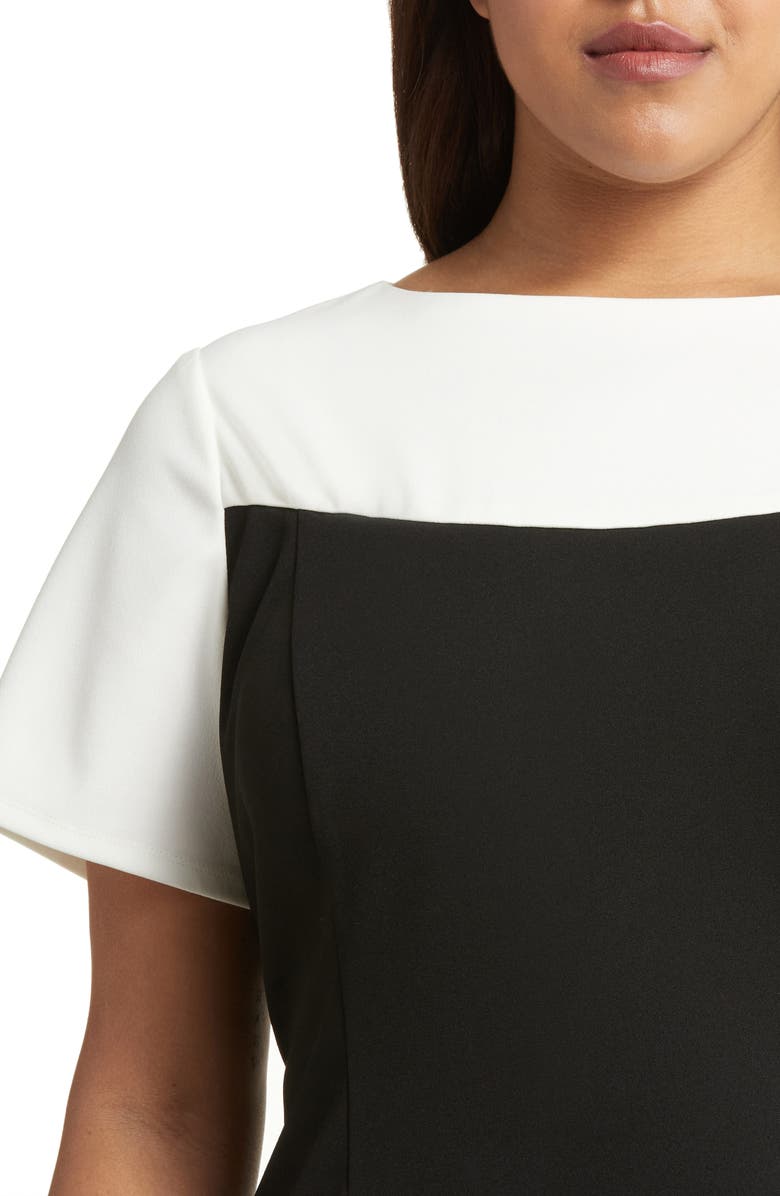 Maggy London Colorblock Sheath Dress, Alternate, color, Black