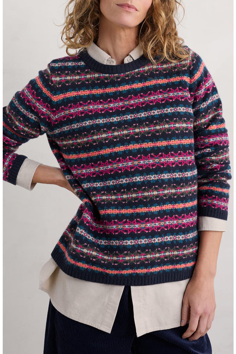 Percella Cove Fair Isle Merino Wool Blend Sweater, Main, color, PALACE COVE MARITIME MULTI