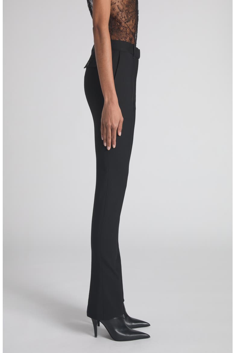 Wool Stretch Gabardine Skinny Trousers, Alternate, color, BLACK