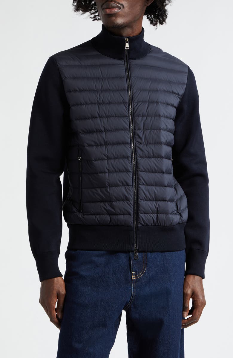 Moncler Down Puffer Front Zip Cardigan, Main, color, 