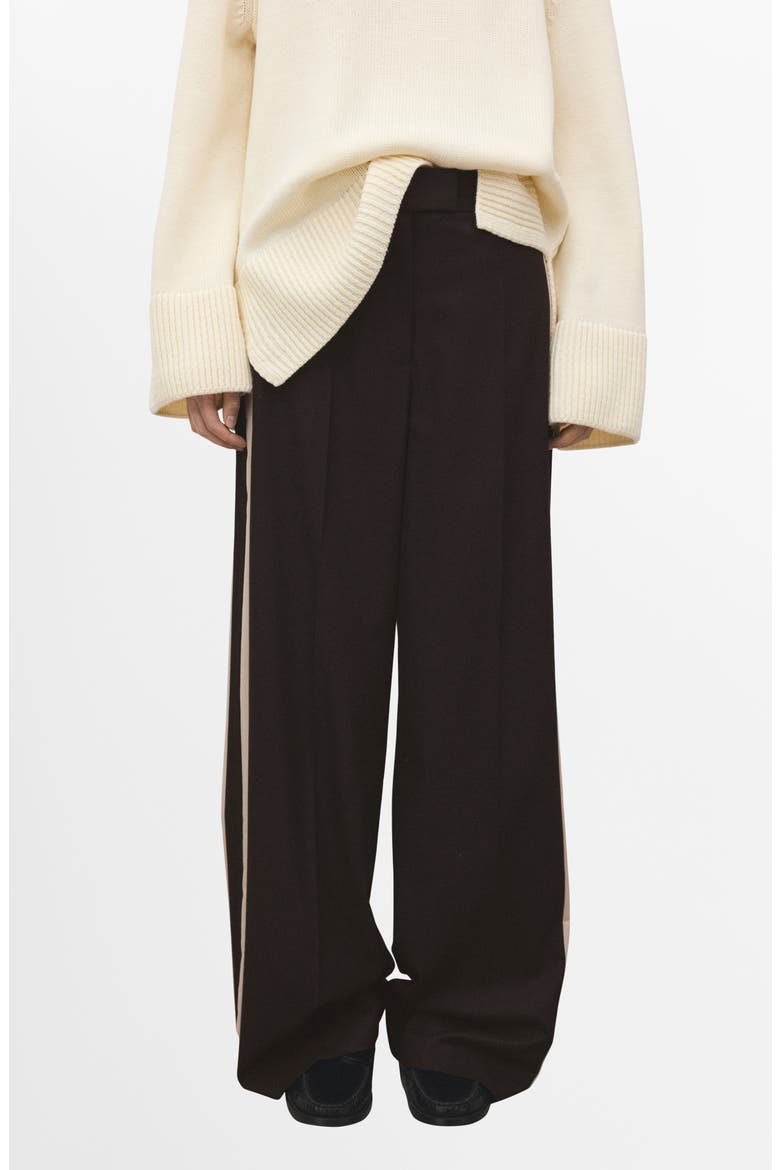 Side Stripe Wide Leg Pants, Main, color, CHOCOLATE