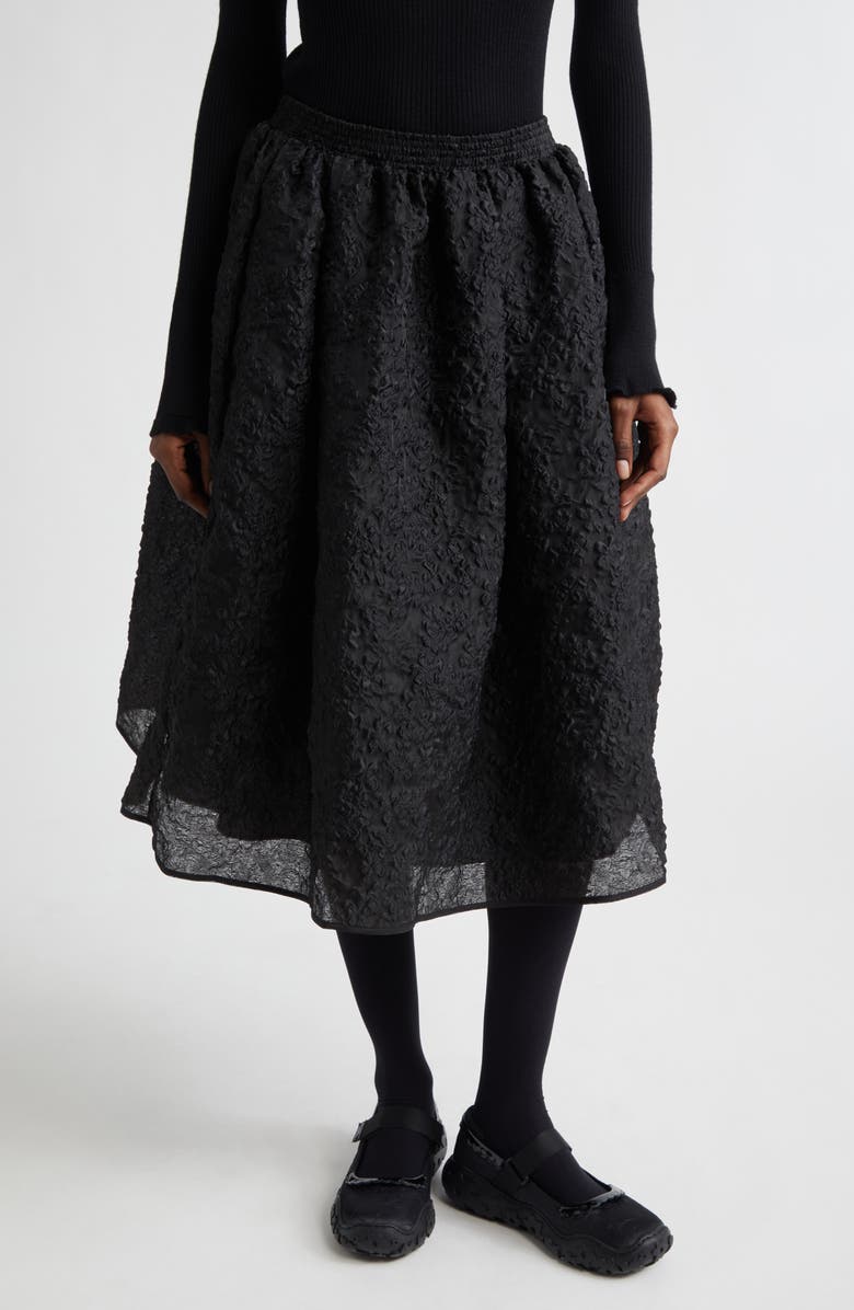 Cecilie Bahnsen Mala Grasmere Matelassé Skirt, Main, color, Black Grasmere Matelass