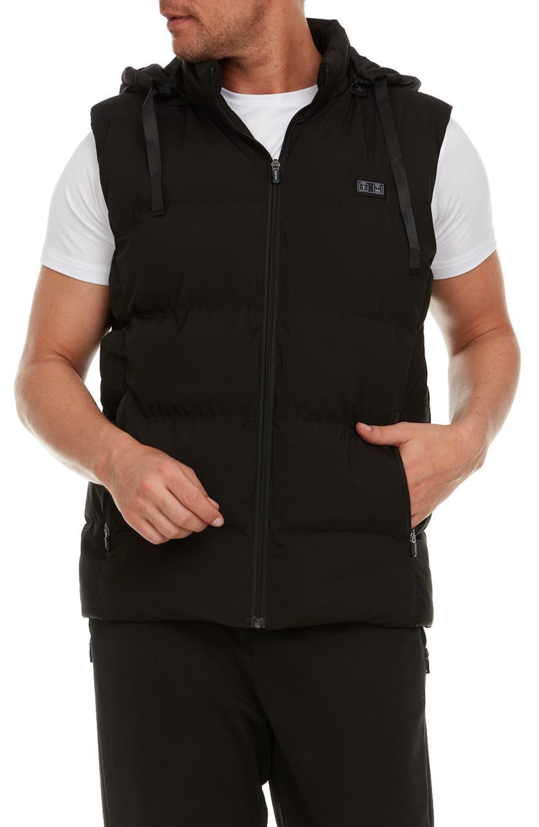 HELIOS THE HEATED COAT Helios Paffuto Water Resistant Heated Vest with Power Bank, Main, color, 