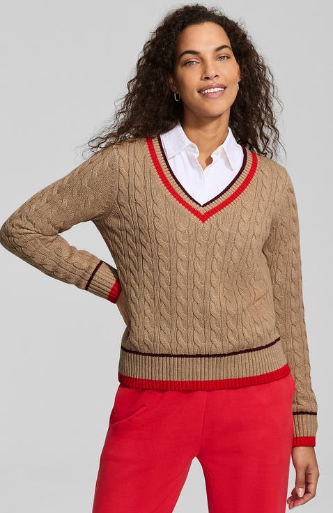 Drifter Cable V-neck Sweater