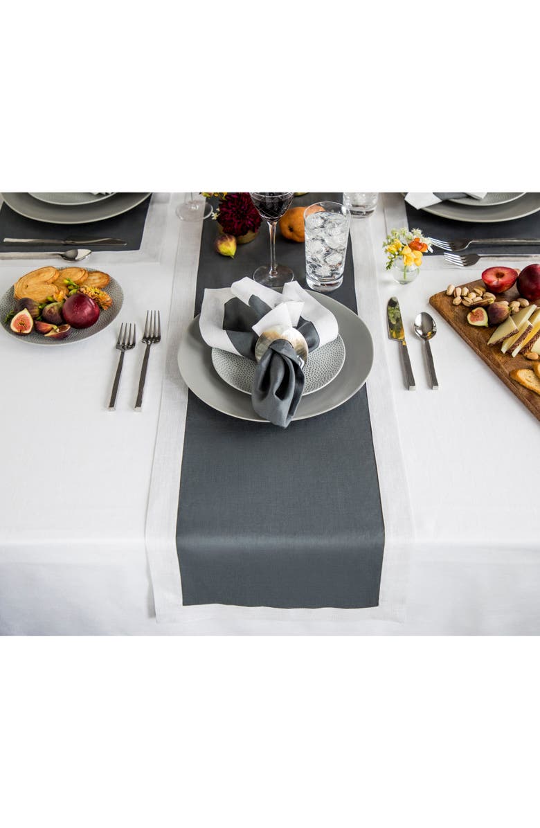 Solino Home Linen Table Runner for Dining Table, Holiday and Everyday Table Decor - Festive Edge, Alternate, color, 