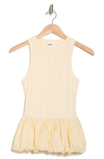 Elodie Bubble Hem Peplum Tank In Baby Yellow