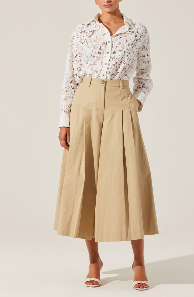 ASTR the Label Tisa Floral Lace Button-Up Shirt, Alternate, color, Ivory