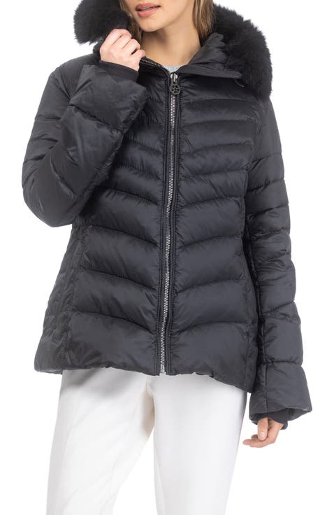 Apres-Ski Chevron Parka with Detachable Toscana Lamb Hood Trim