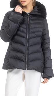 GORSKI Apres-Ski Chevron Parka with Detachable Toscana Lamb Hood Trim
