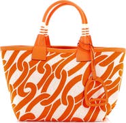 Pre-Owned Hermes Sac Steeple Tote Printed Toile with Leather 25