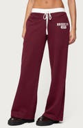 EDIKTED Brookie Contrast Waist Logo Wide Leg Sweatpants