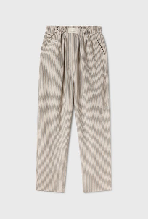 Silk Laundry Cotton Paper Bag Pants Slate Stripe In Slate Stripe