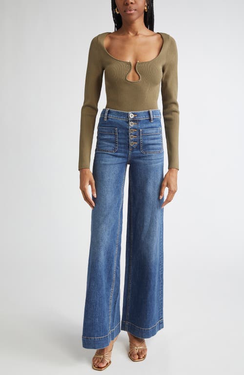 Ramy Brook Lylia Sculpted U-neck Rib Top In Green