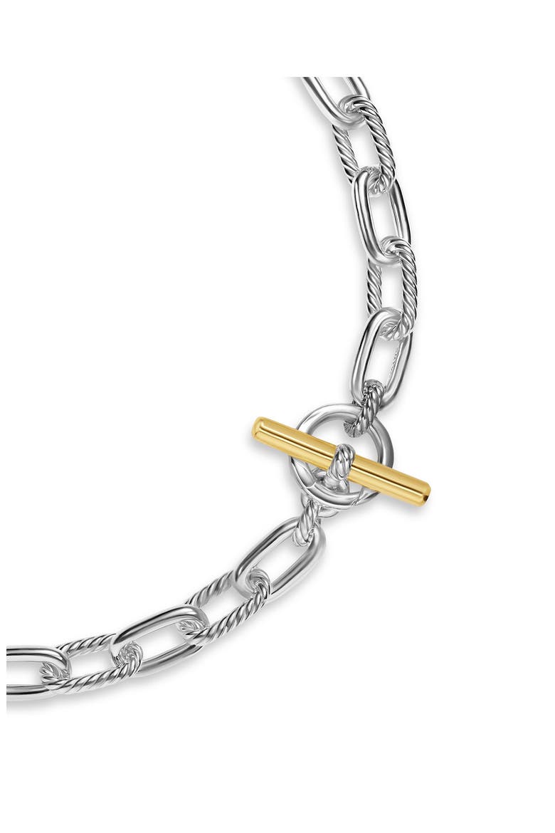 DY Madison® Toggle Chain Necklace in Sterling Silver with 18K Yellow Gold, 11mm, Alternate, color, SILVER/ 18K YELLOW GOLD