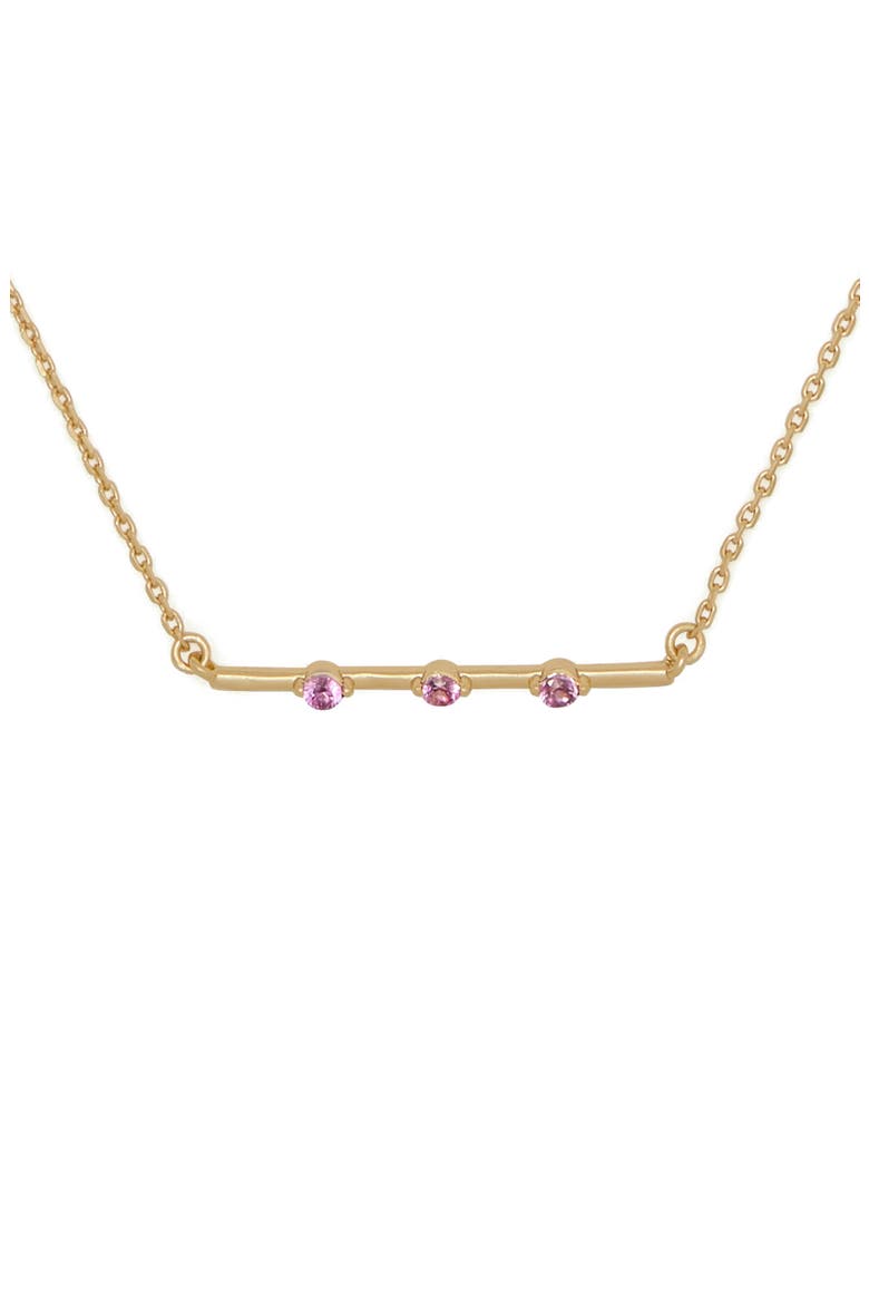 hint of shimmer bar pendant necklace, Main, color, ROSE GOLD