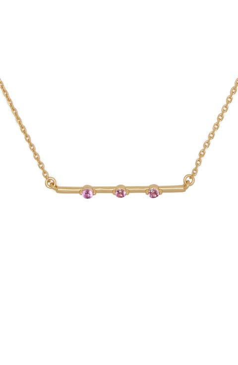 hint of shimmer bar pendant necklace