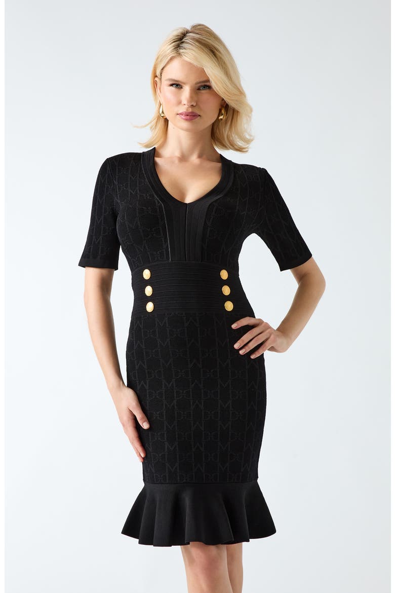 Yamna Ruffle Hem Sweater Dress, Alternate, color, JBLACK-BLACK
