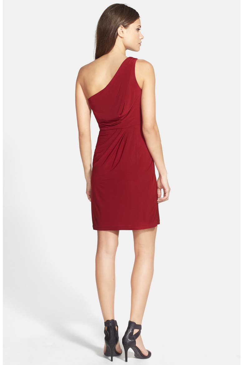 Jersey One-Shoulder Dress, Alternate, color, ROGUE
