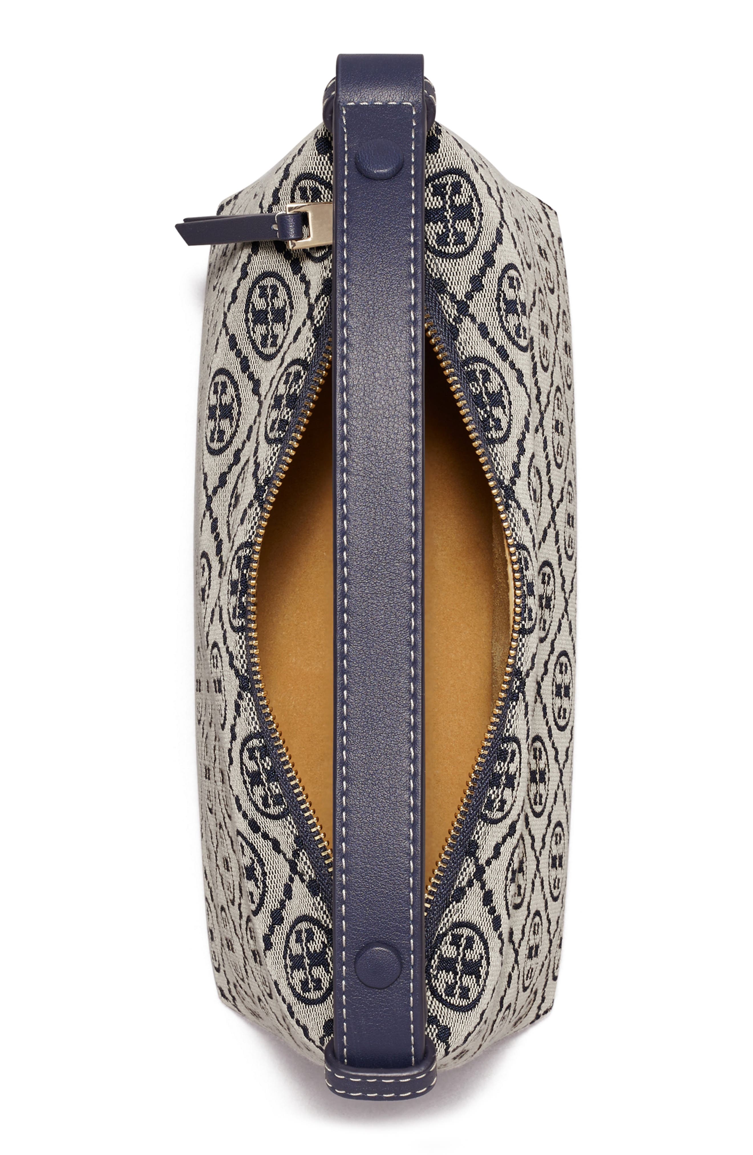 Mellow T Monogram Shoulder Bag, Alternate, color, TORY NAVY