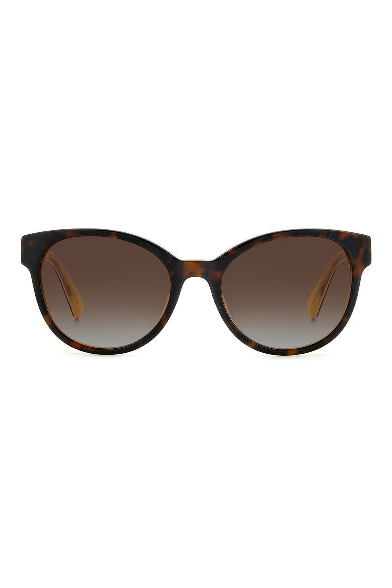 Nathalie 55mm Polarized Round Sunglasses, Main, color, HAVANA