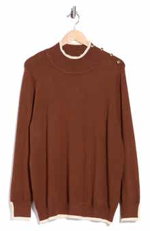 Tipped Mock Neck Sweater