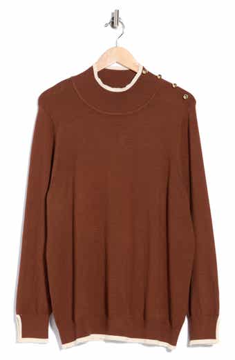 Tipped Mock Neck Sweater