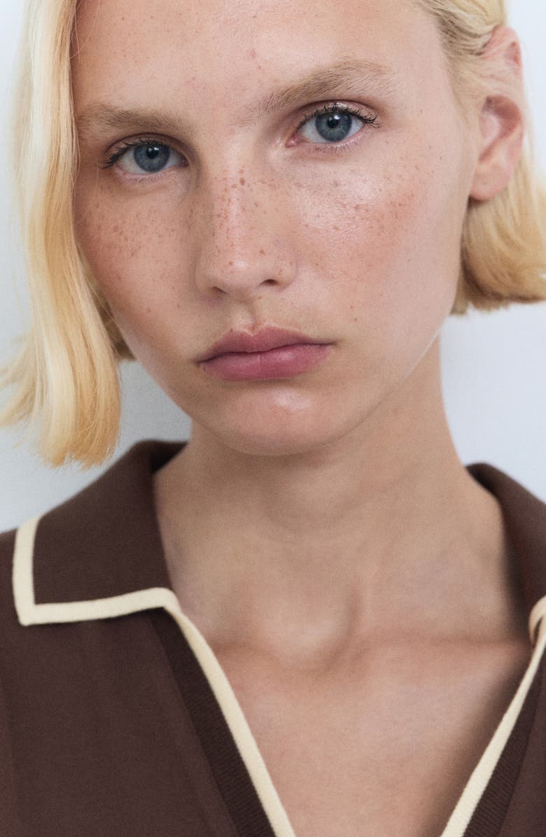 MANGO Polo Minidress, Alternate, color, Chocolate