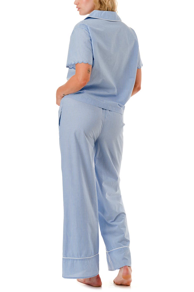 Striped Scalloped Pajama Pants, Alternate, color, BLUE