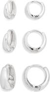 NORDSTROM RACK 3-Pack Tapered Hoop Earrings