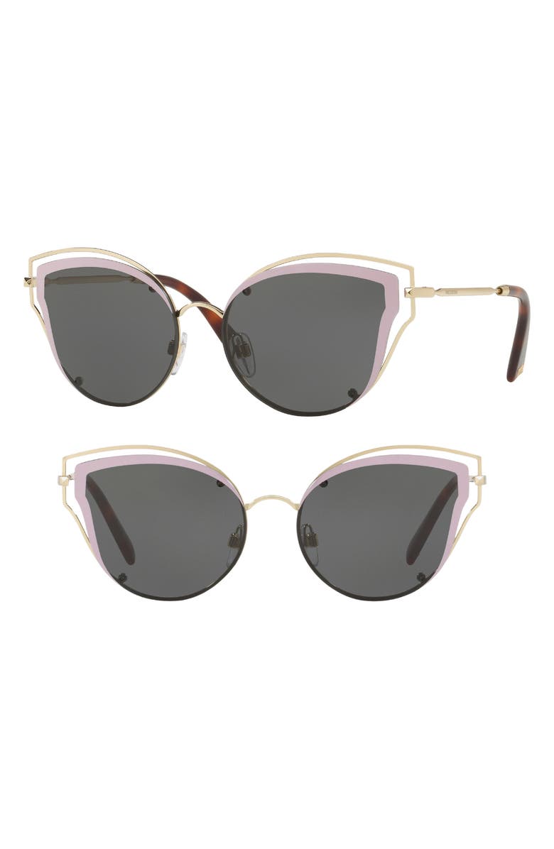 Valentino 58mm Layered Frame Aviator Sunglasses, Main, color,