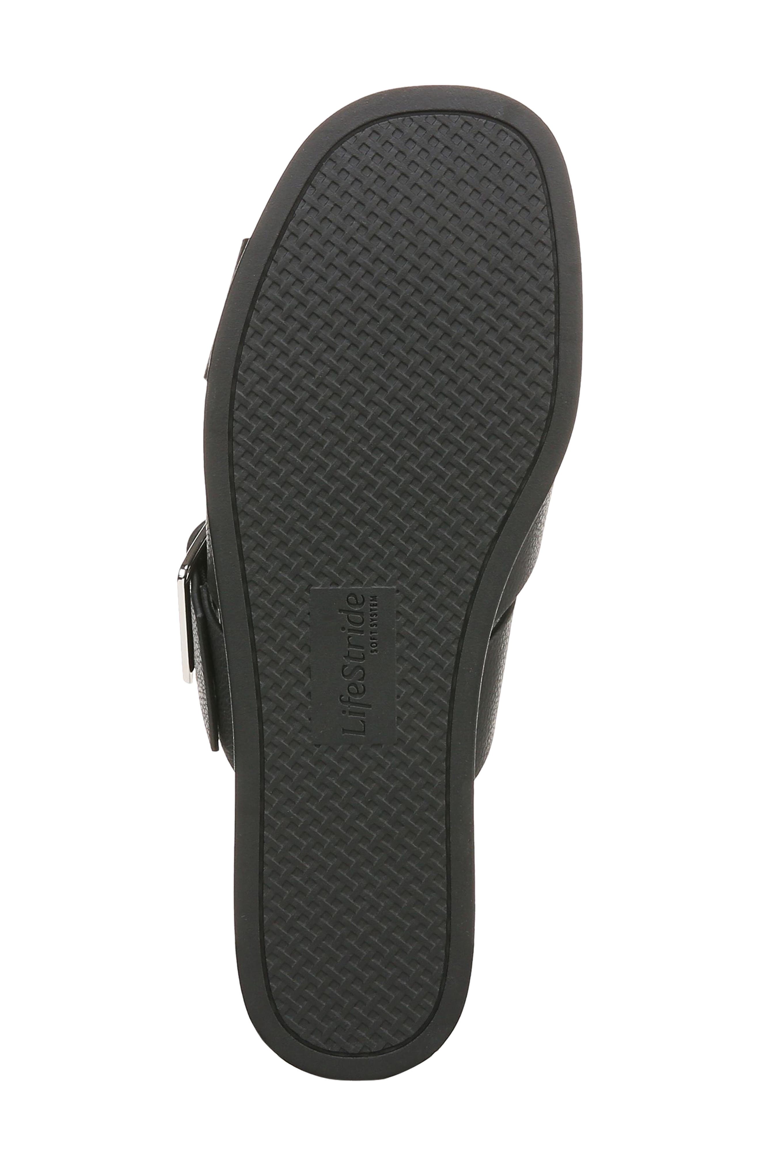 LifeStride Getaway Platform Slide Sandal, Alternate, color, Black