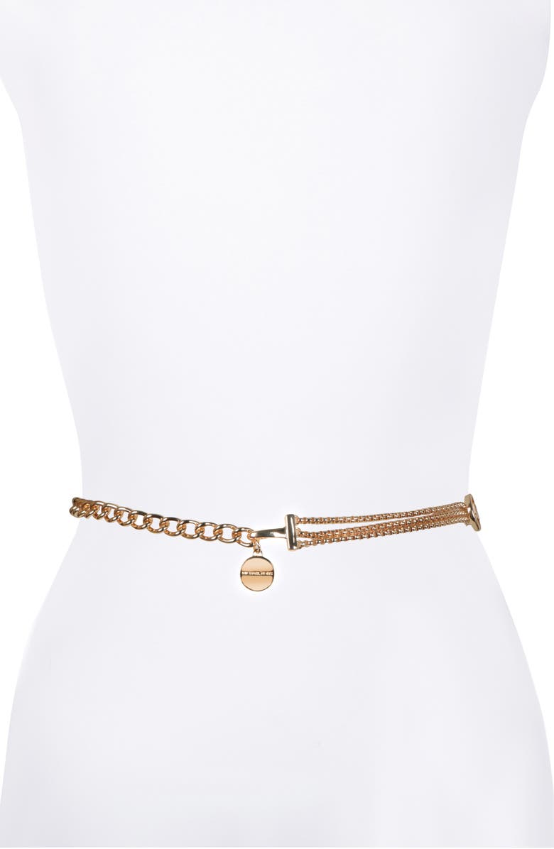 Michael Kors Triple Chain Belt, Alternate, color,