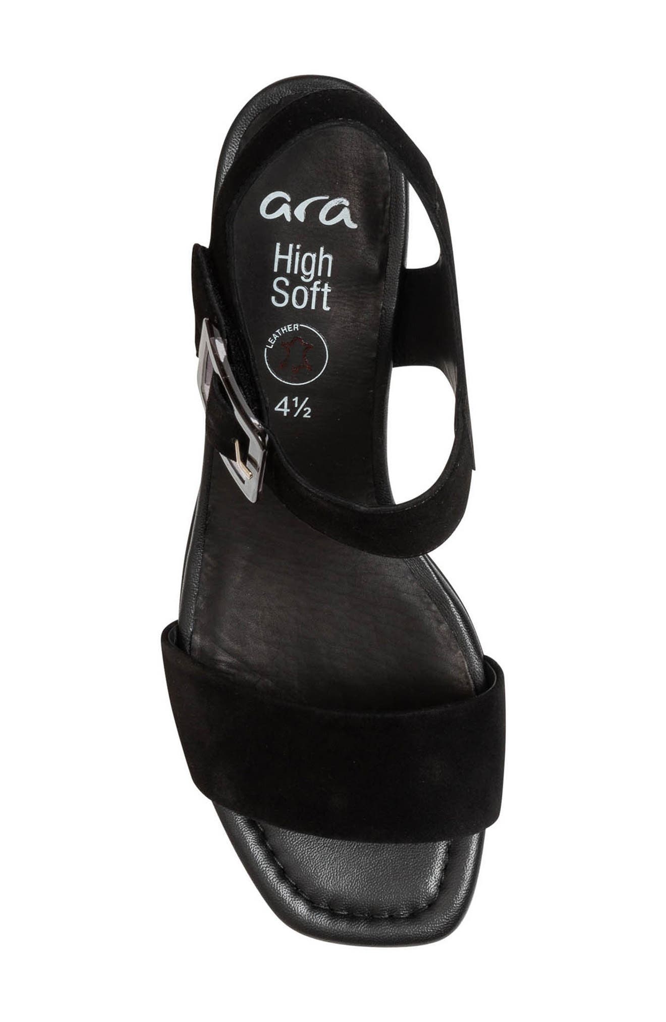 ara Bethel Block Heel Sandal, Alternate, color, Black