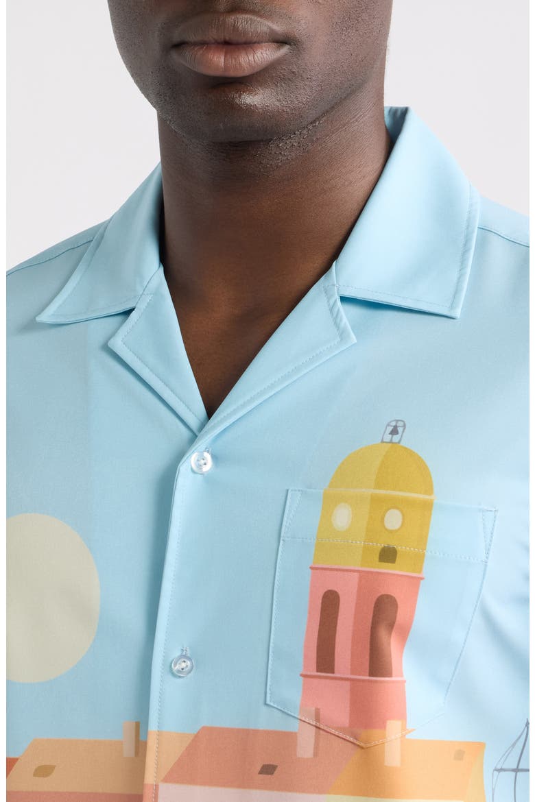 St. Tropez Weekend Performance Camp Shirt, Alternate, color, BLUE