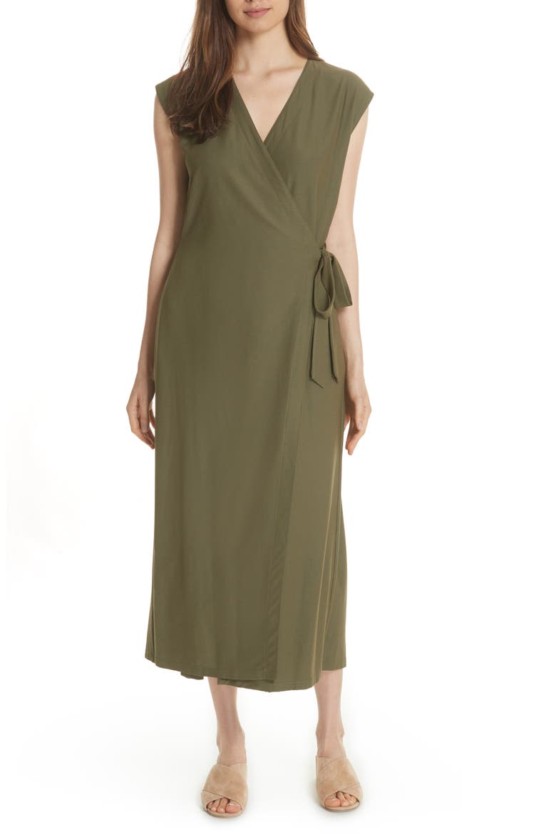 Wrap Crop Wide Leg Jumpsuit, Main, color, OLIVE