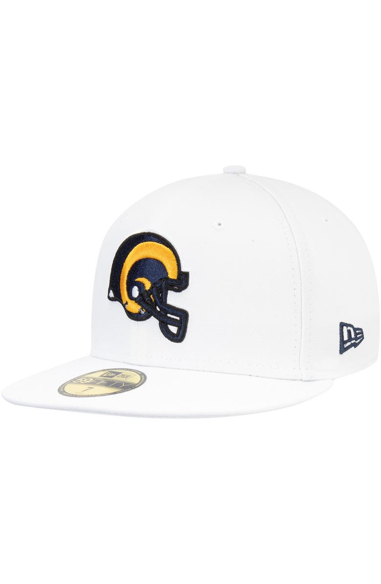 New Era Men's New Era White Los Angeles Rams Historic Omaha 59FIFTY Fitted Hat, Alternate, color, White