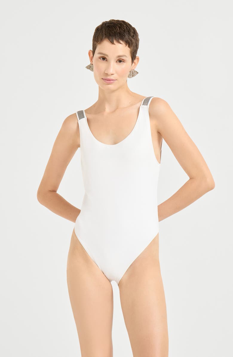Brunello Cucinelli One-piece swimsuit, Alternate, color, White
