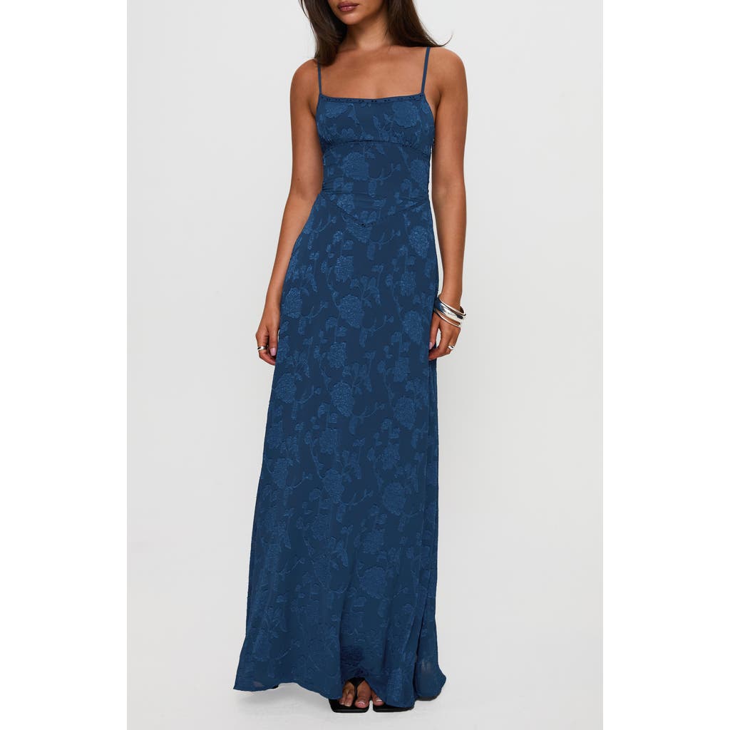 Princess Polly South Of France Floral Burnout Maxi Dress In Blue
