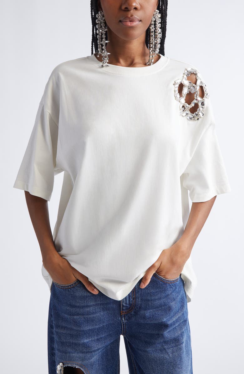 Area Crystal Fringe Front/Back Drop Earrings, Alternate, color, Clear Crystal/ Silver