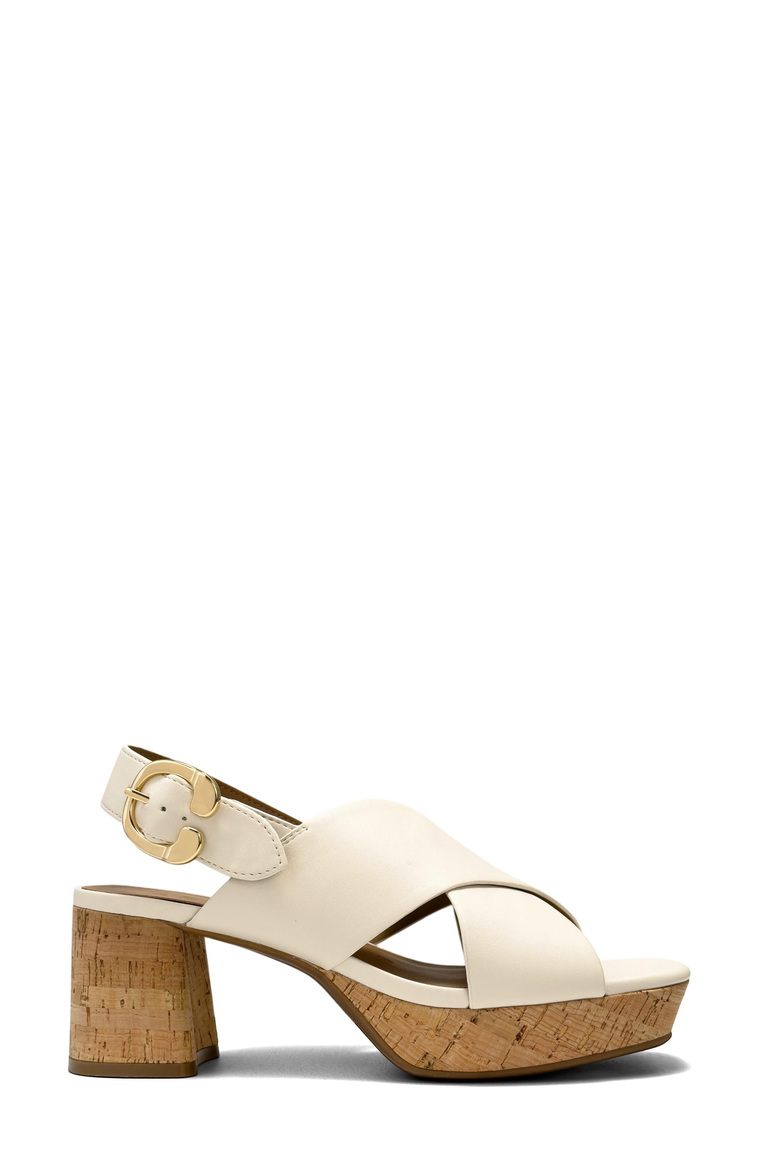 Pura Platform Sandal, Alternate, color, EGGNOG SUEDE CORK HEEL