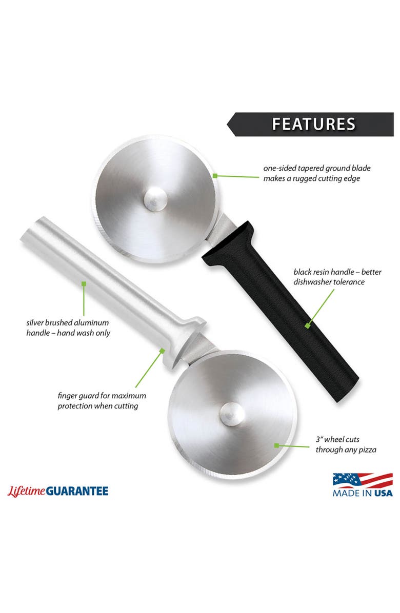 Rada Cutlery Pizza Cutter Stainless Steel Wheel, Alternate, color, Black