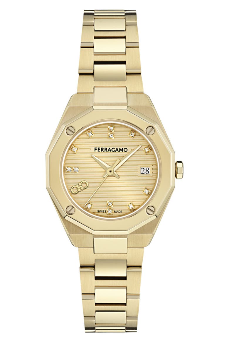 Edge Bracelet Watch, 28mm, Main, color, YELLOW GOLD